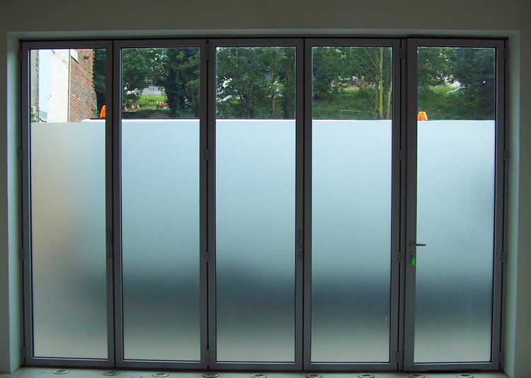 Grey Frosted Graphic Window Film , Noisy Resistant Self Cling Window Film
